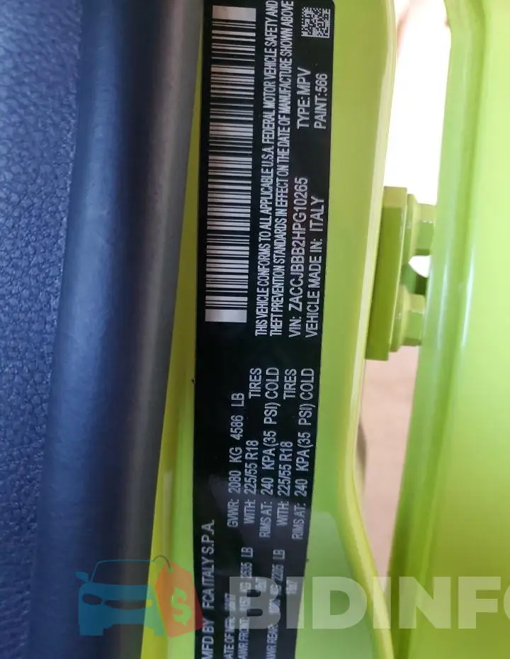 ZACCJBBB2HPG10265 Photo# 12