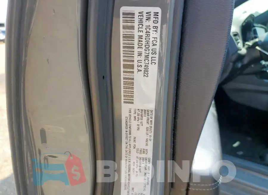 1C4RDHDG7MC749822 Photo# 13