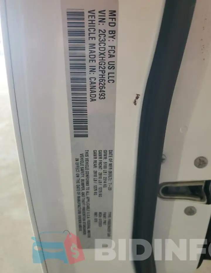 2C3CDXHG2PH626493 Photo# 12