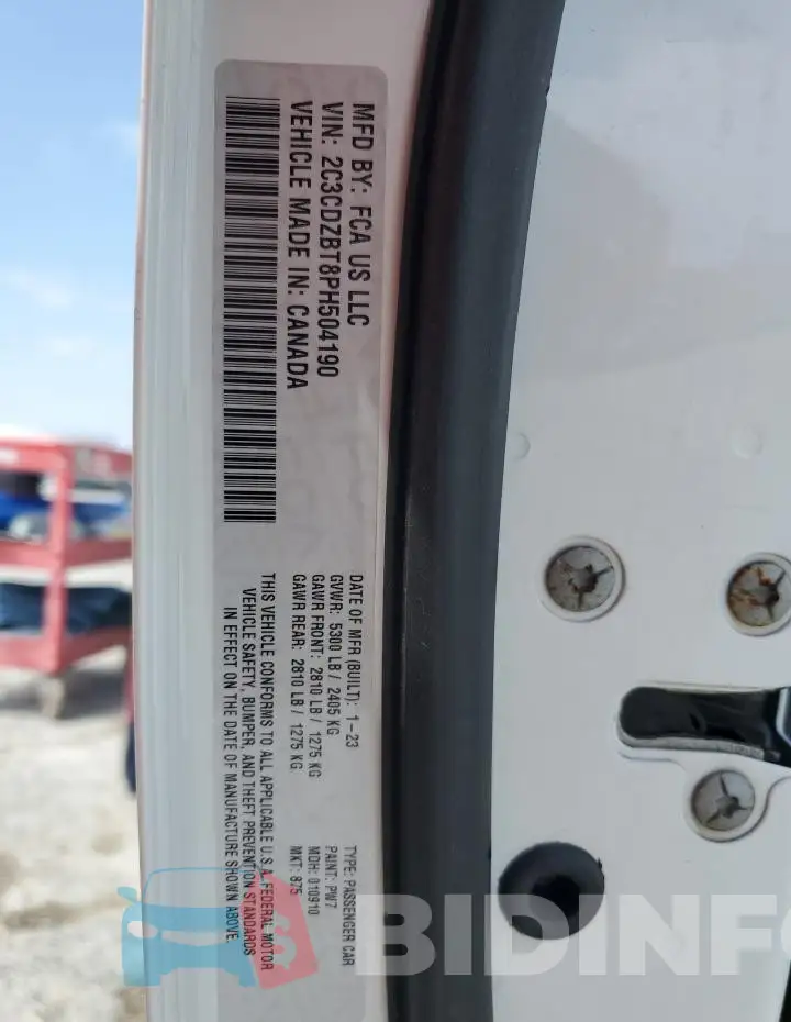 2C3CDZBT8PH504190 Photo# 13