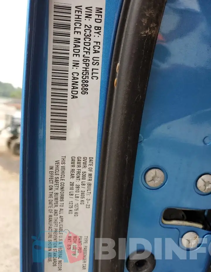 2C3CDZFJ6PH558886 Photo# 13