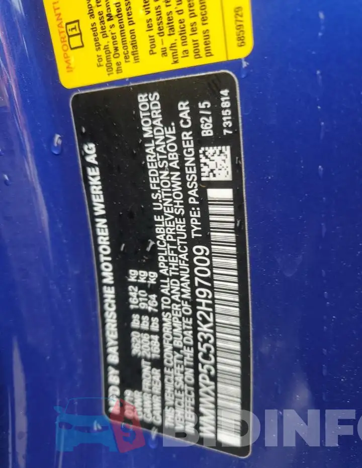 WMWXP5C53K2H97009 Photo# 13