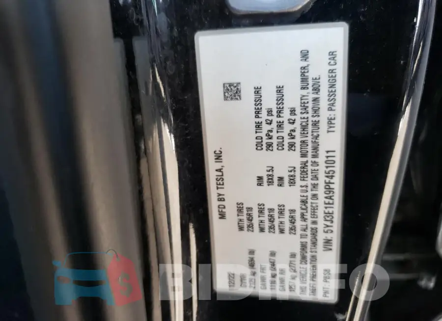5YJ3E1EA9PF451011 Photo# 13