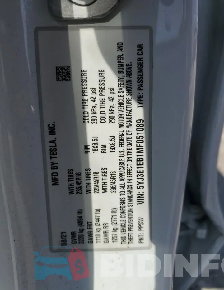 5YJ3E1EB1MF051089 Photo# 12