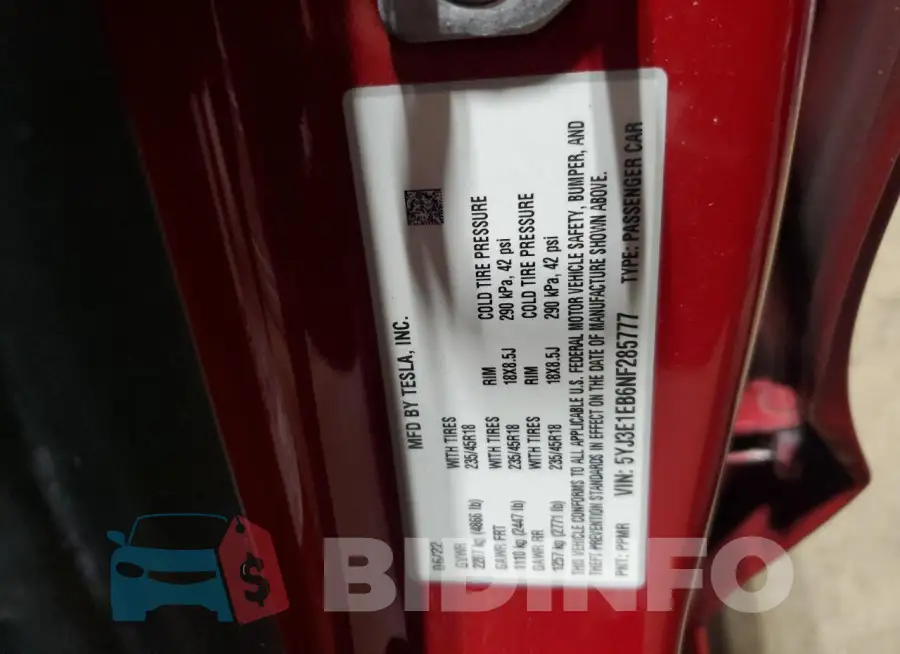 5YJ3E1EB6NF285777 Photo# 12