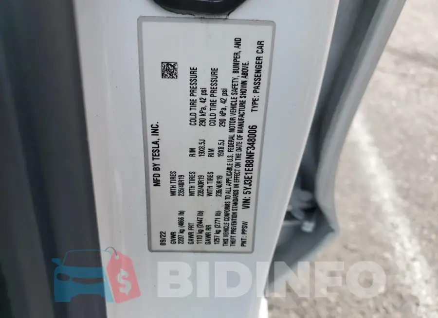 5YJ3E1EB8NF348006 Photo# 12