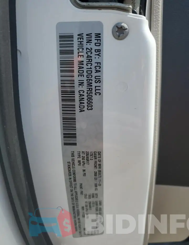 2C4RC1DG6MR506603 Photo# 14
