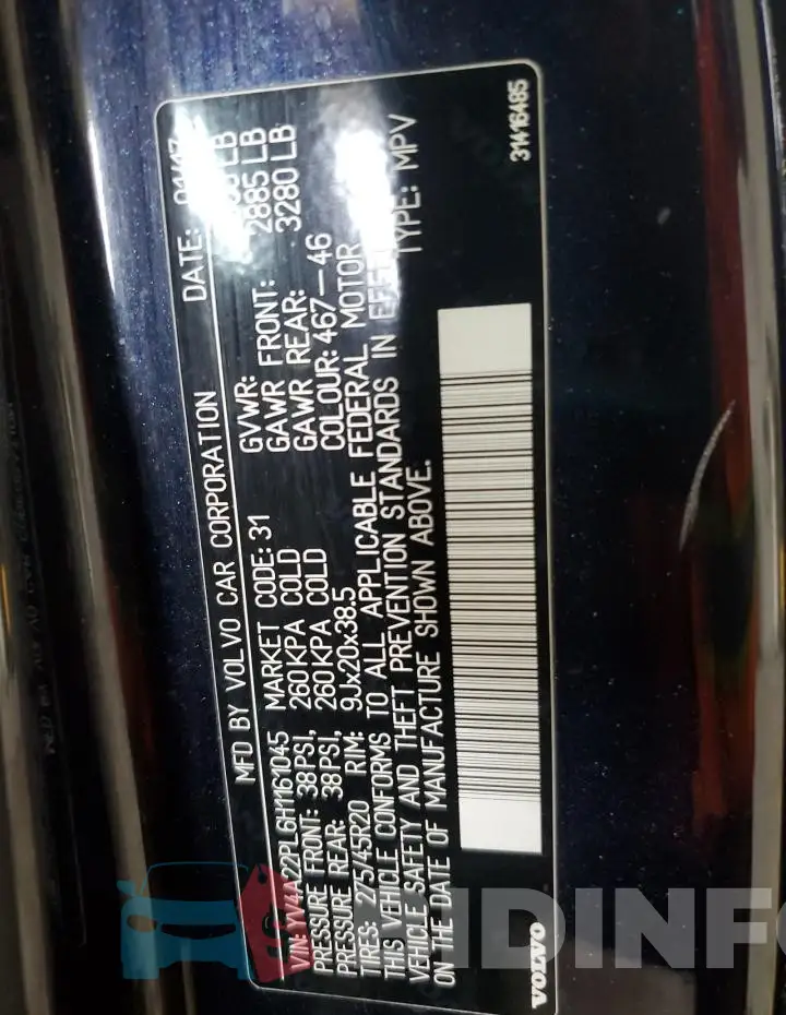 YV4A22PL6H1161045 Photo# 13