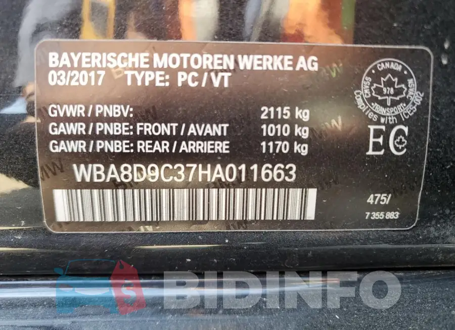 WBA8D9C37HA011663 Photo# 12