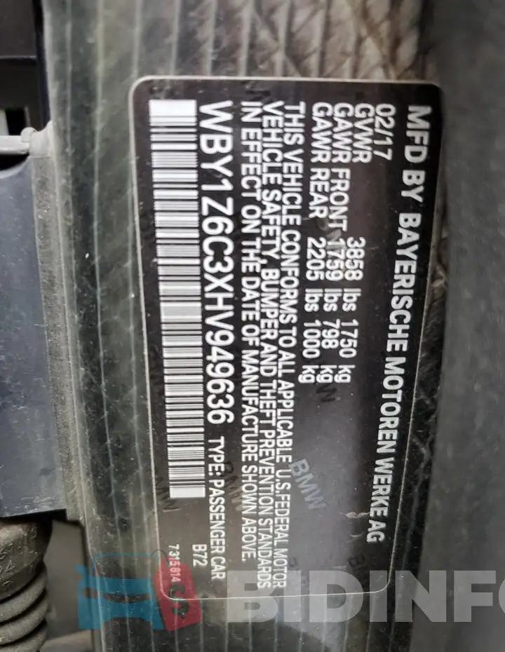 WBY1Z6C3XHV949636 Photo# 13
