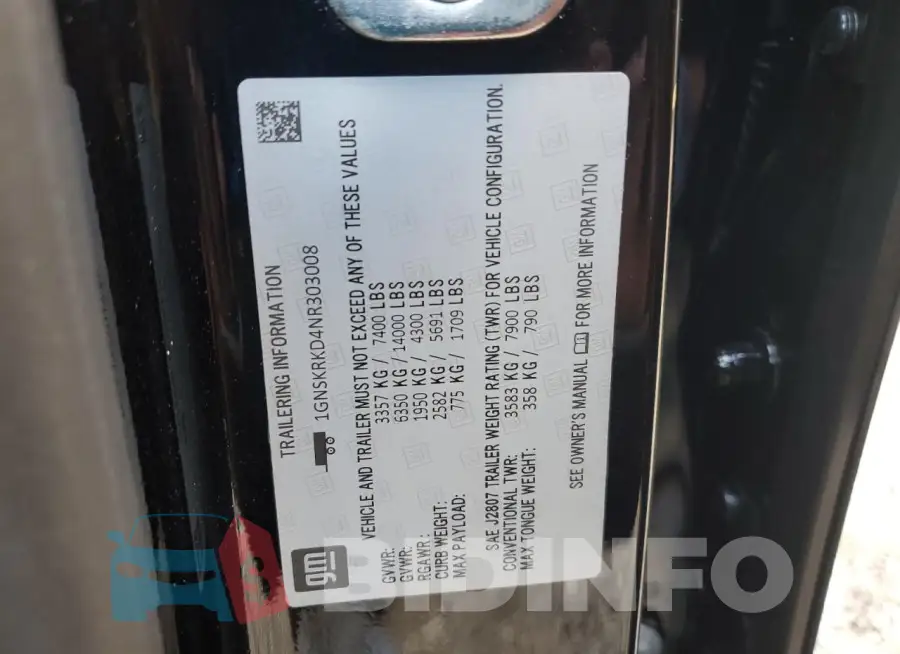 1GNS6SRD0SR339985 Photo# 13