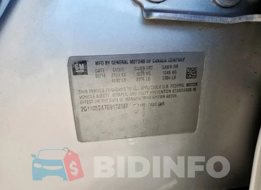 2G1105SA7G9172087 Photo# 12