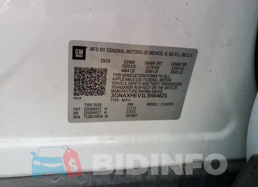 3GNAXHEV1LS564621 Photo# 13