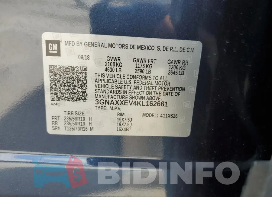 3GNAXXEV4KL162661 Photo# 14