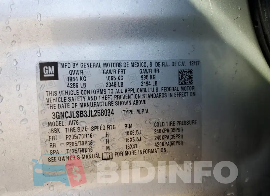 3GNCJLSB3JL258034 Photo# 12