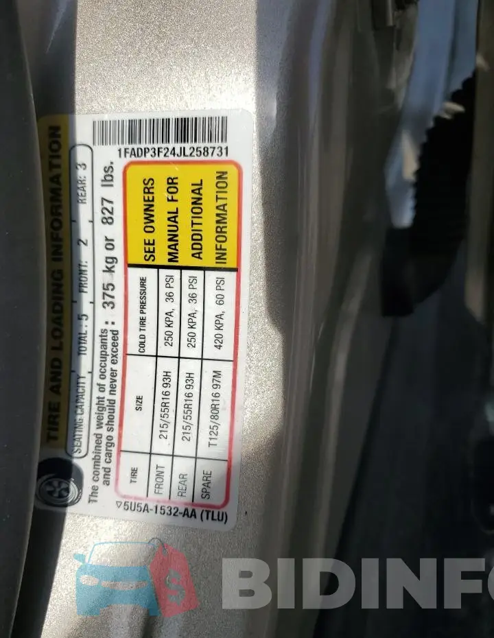 1FADP3F24JL258731 Photo# 13