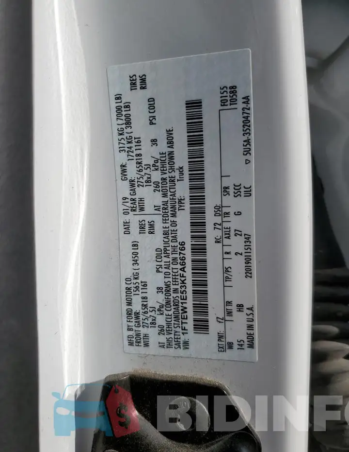 1FTEW1E53KFA66766 Photo# 12
