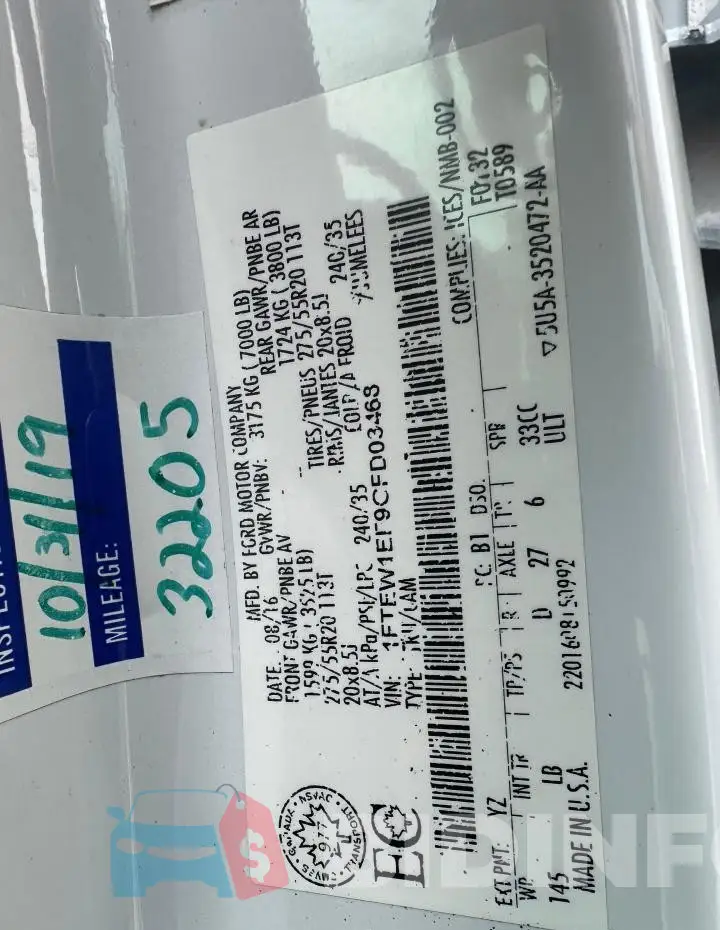 1FTEW1EF9GFD03468 Photo# 12