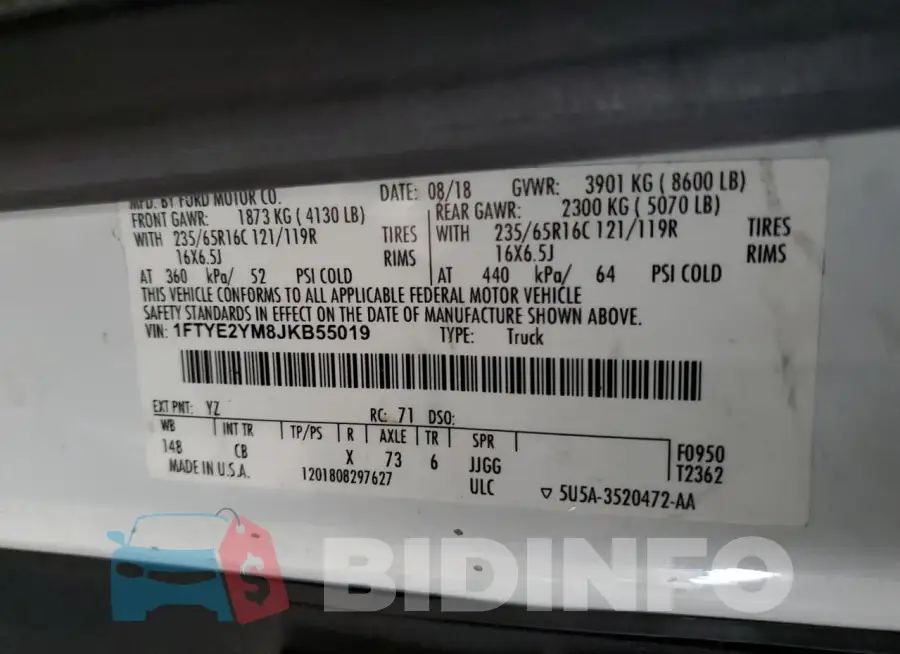 1FTYE2YM8JKB55019 Photo# 13