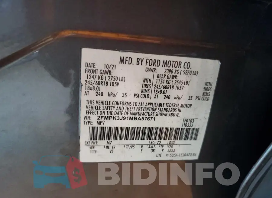 2FMPK3J91MBA57671 Photo# 12