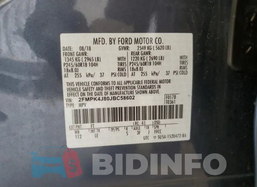 2FMPK4J80JBC58602 Photo# 13