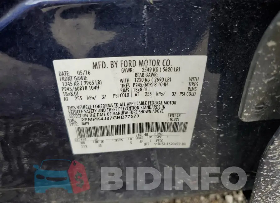 2FMPK4J87GBB77573 Photo# 13