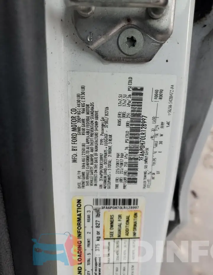 3FA6P0H70LR128997 Photo# 12
