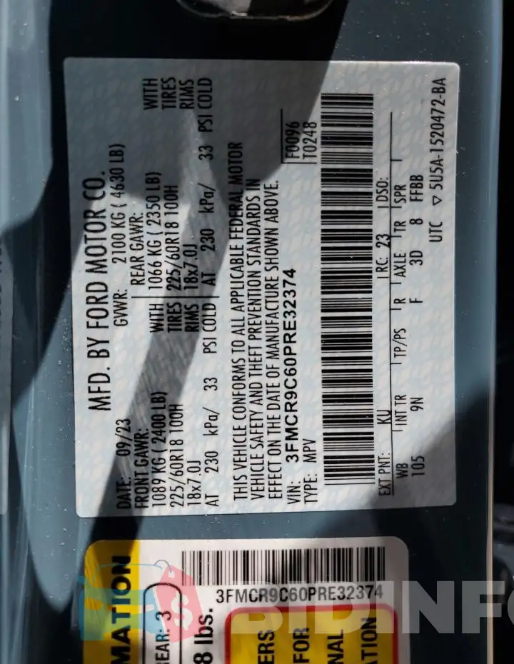 3FMCR9C60PRE32374 Photo# 13