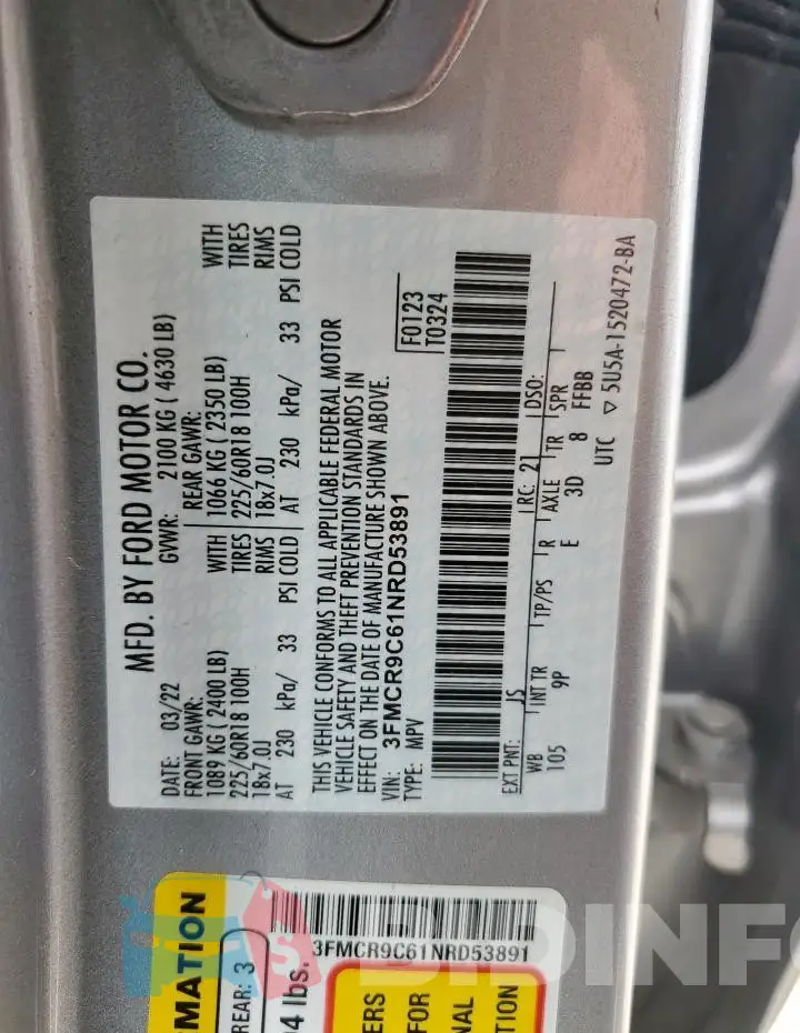 3FMCR9C61NRD53891 Photo# 13