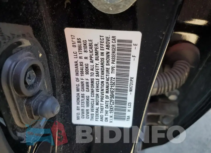 19XFC2F56HE215272 Photo# 12