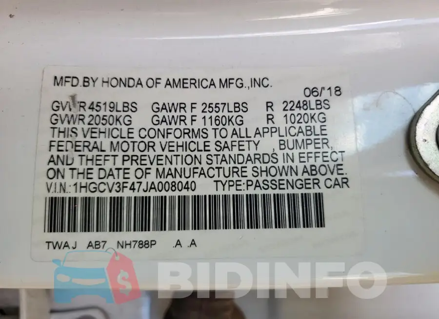1HGCV3F47JA008040 Photo# 13