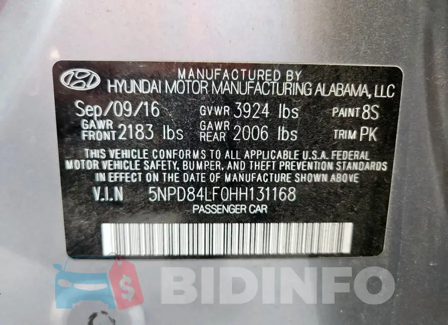 5NPD84LF0HH131168 Photo# 12