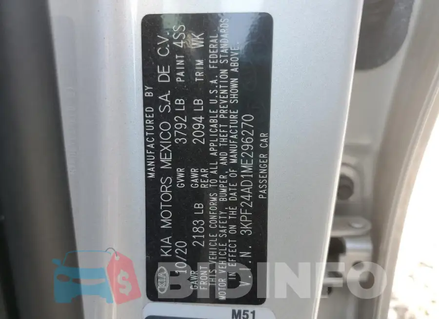 3KPF24AD1ME296270 Photo# 12