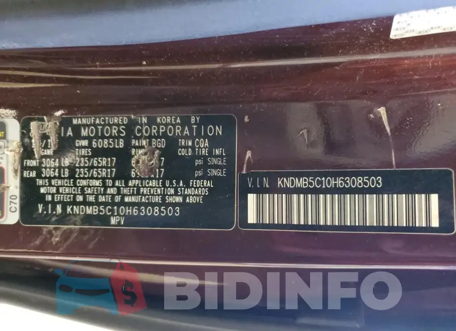 KNDMB5C10H6308503 Photo# 13