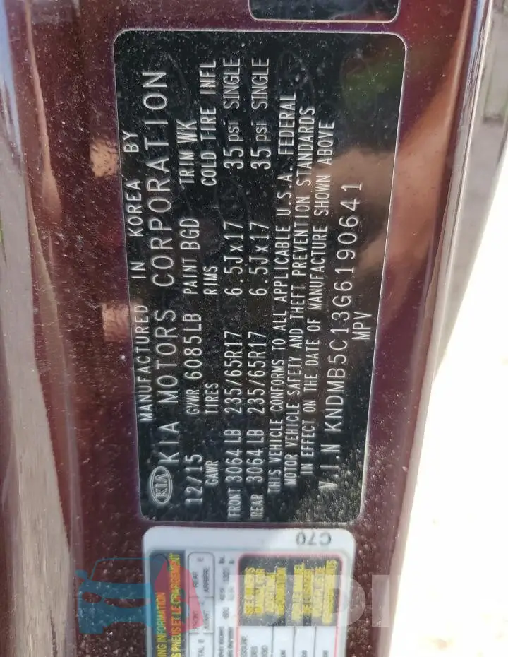 KNDMB5C13G6190641 Photo# 14