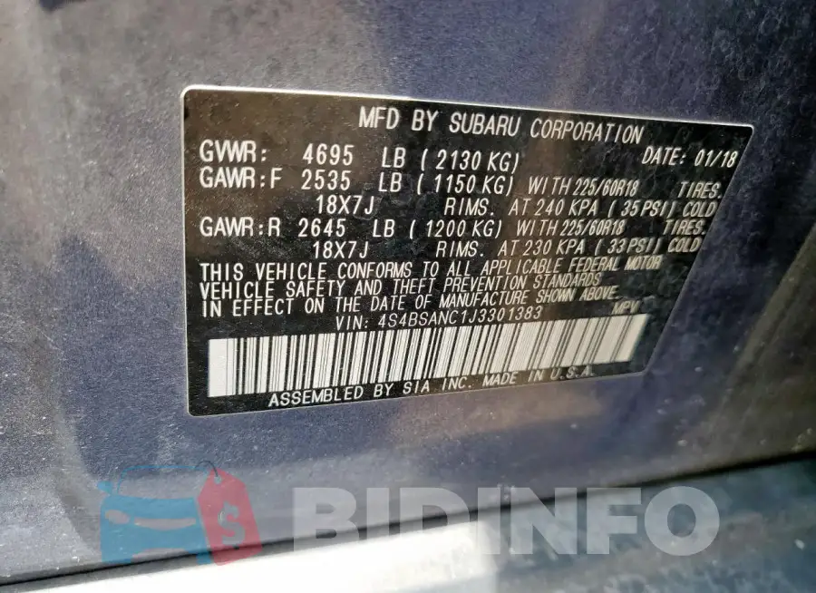 4S4BSANC1J3301383 Photo# 13