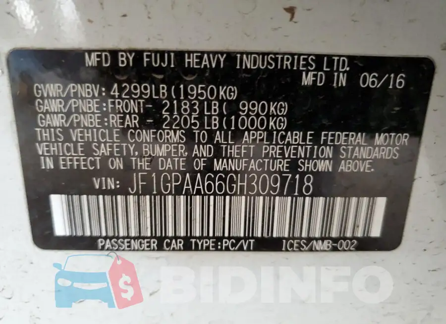 JF1GPAA66GH309718 Photo# 12