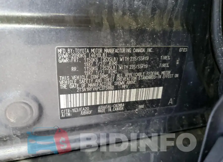 2T3A1RFV4PC375860 Photo# 13