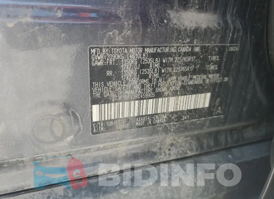2T3F1RFV3RC459905 Photo# 14