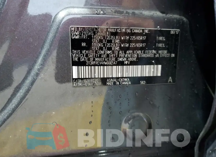 2T3RFREV4HW660547 Photo# 13