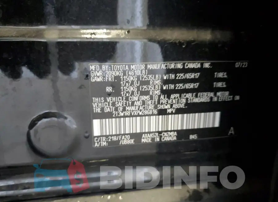 2T3W1RFVXPW286816 Photo# 12