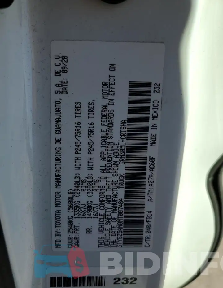 3TYSZ5AN8MT007484 Photo# 12