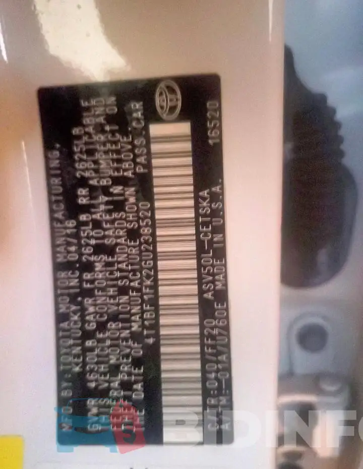 4T1BF1FK2GU238520 Photo# 12