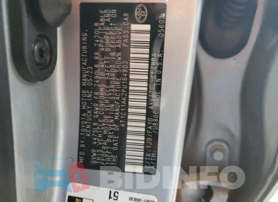 4T1C11AK2PU164803 Photo# 13