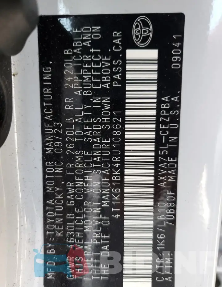 4T1K61BK4RU108621 Photo# 13