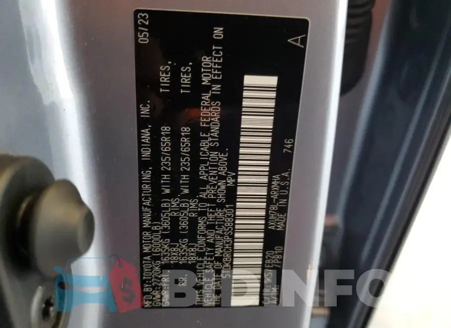 5TDKBRCH3PS588301 Photo# 13