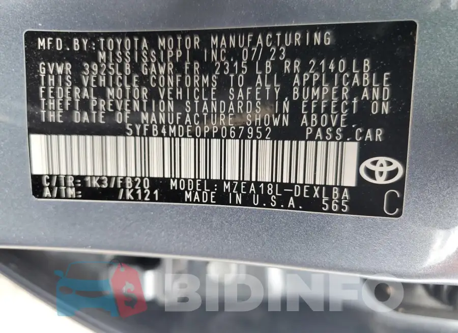 5YFB4MDE0PP067952 Photo# 12