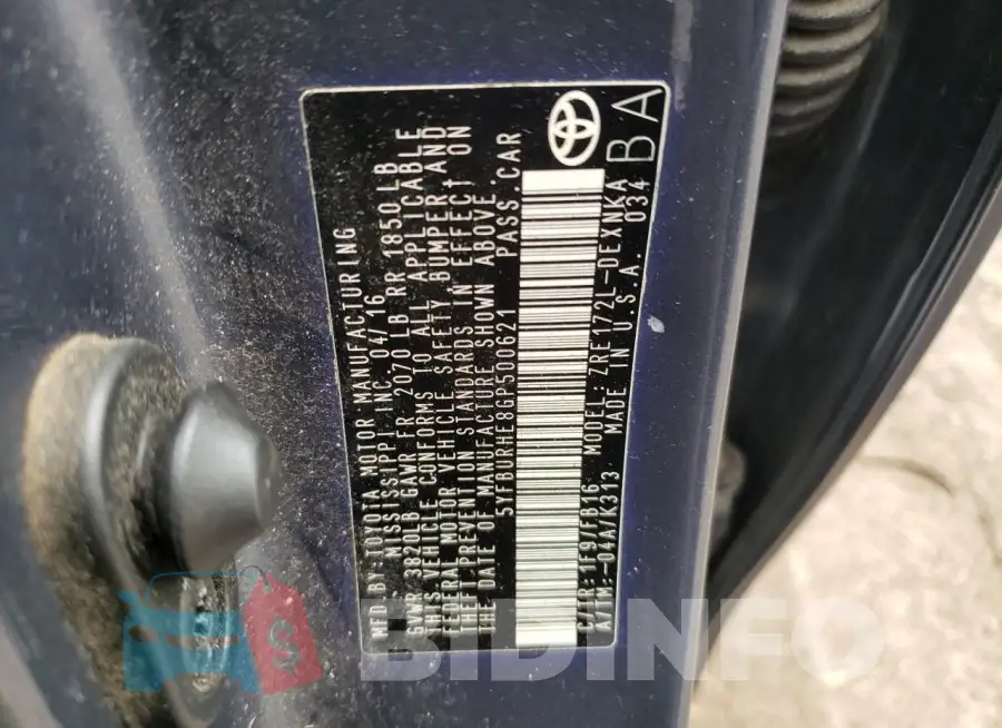 5YFBURHE8GP500621 Photo# 13
