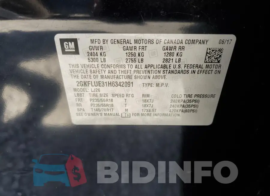2GKFLUE31H6342091 Photo# 13