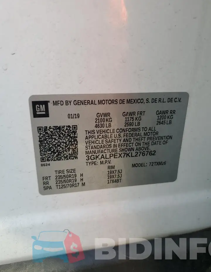 3GKALPEX7KL276762 Photo# 13